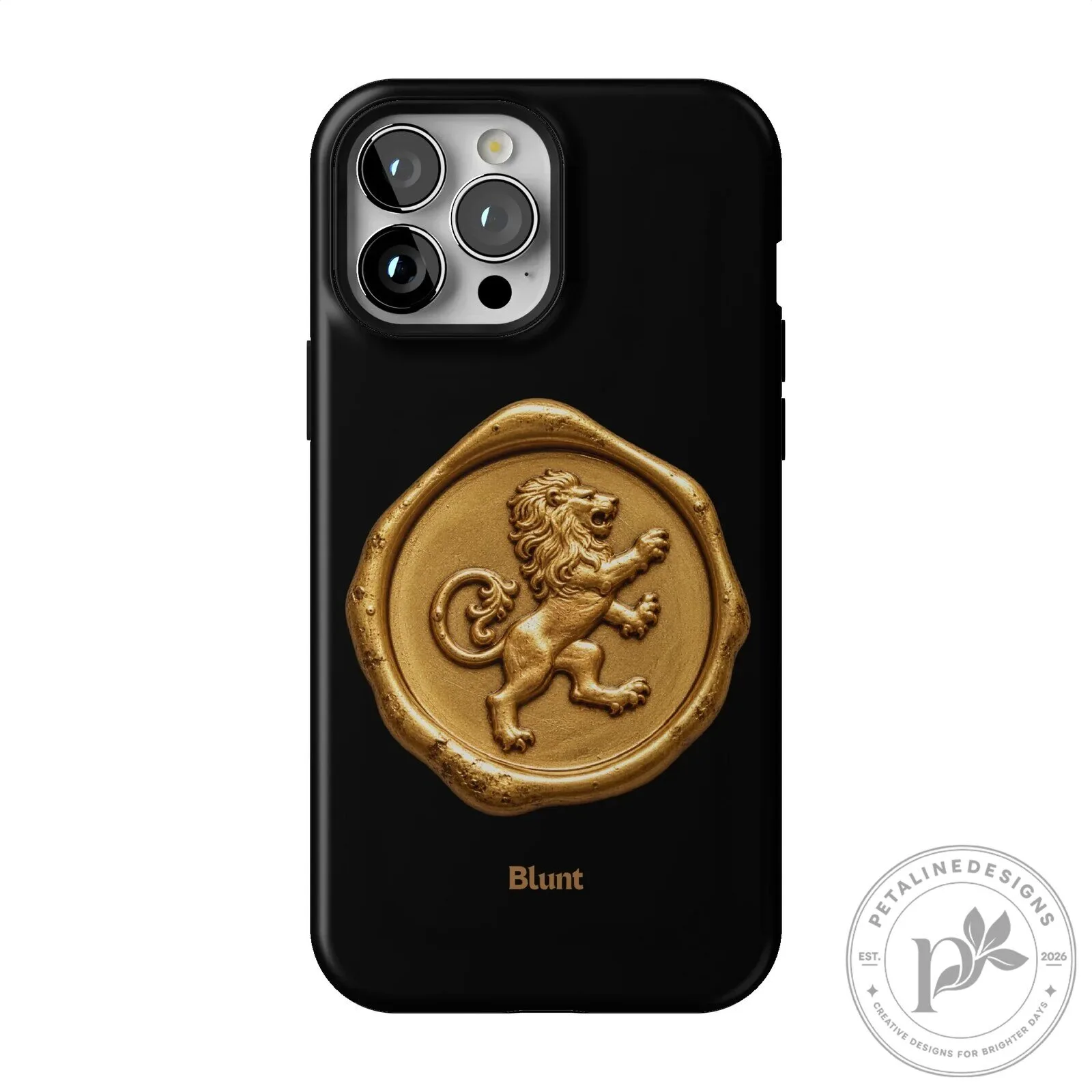 Gilded Lion Crest Black iPhone Case 55 Gilded Lion Crest Black iPhone Case