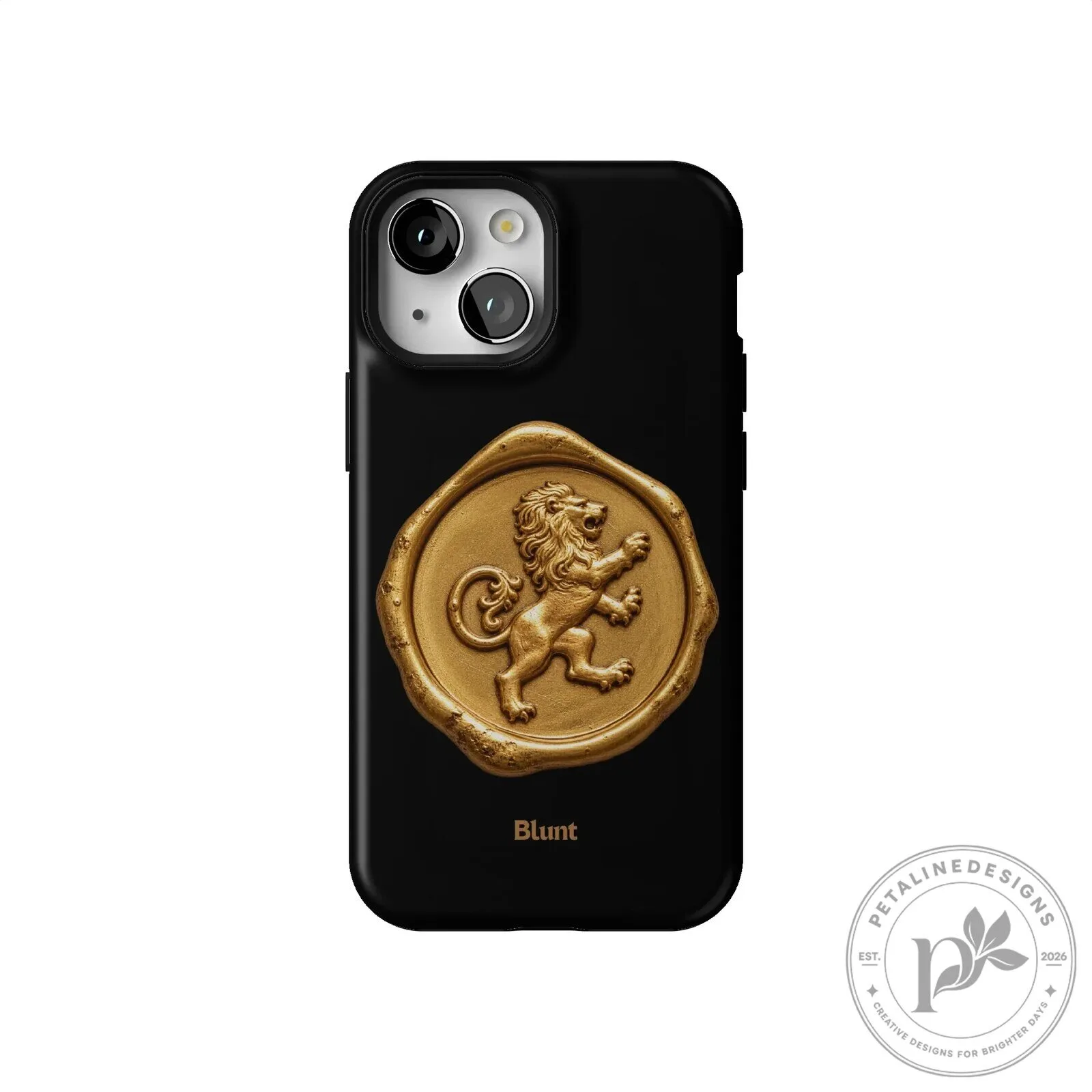 Gilded Lion Crest Black iPhone Case 56 Gilded Lion Crest Black iPhone Case