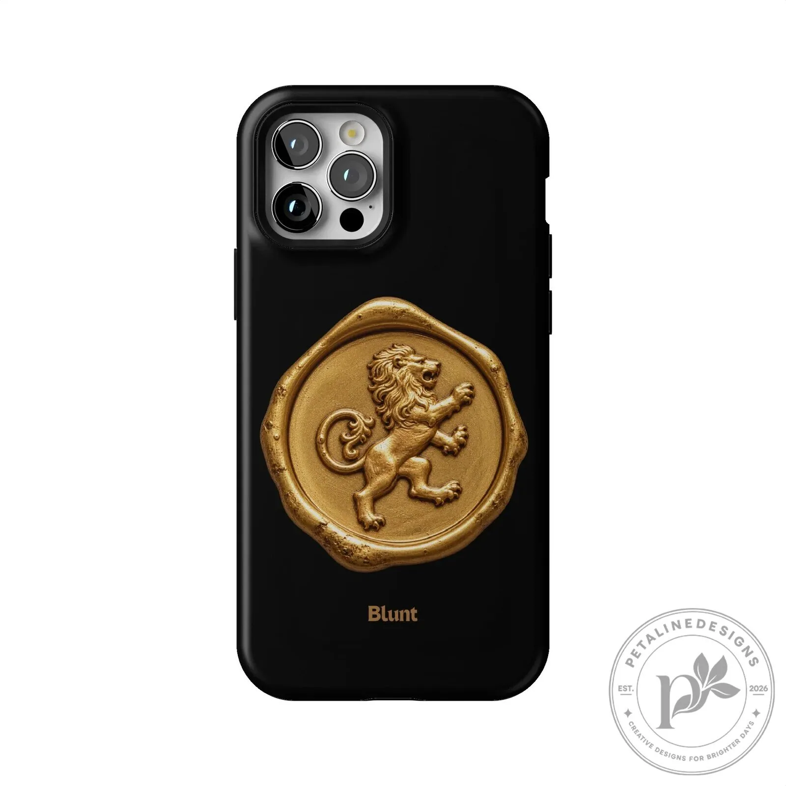 Gilded Lion Crest Black iPhone Case 58 Gilded Lion Crest Black iPhone Case