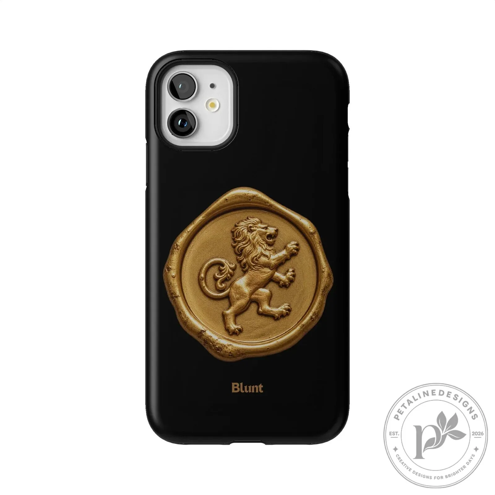 Gilded Lion Crest Black iPhone Case 61 Gilded Lion Crest Black iPhone Case