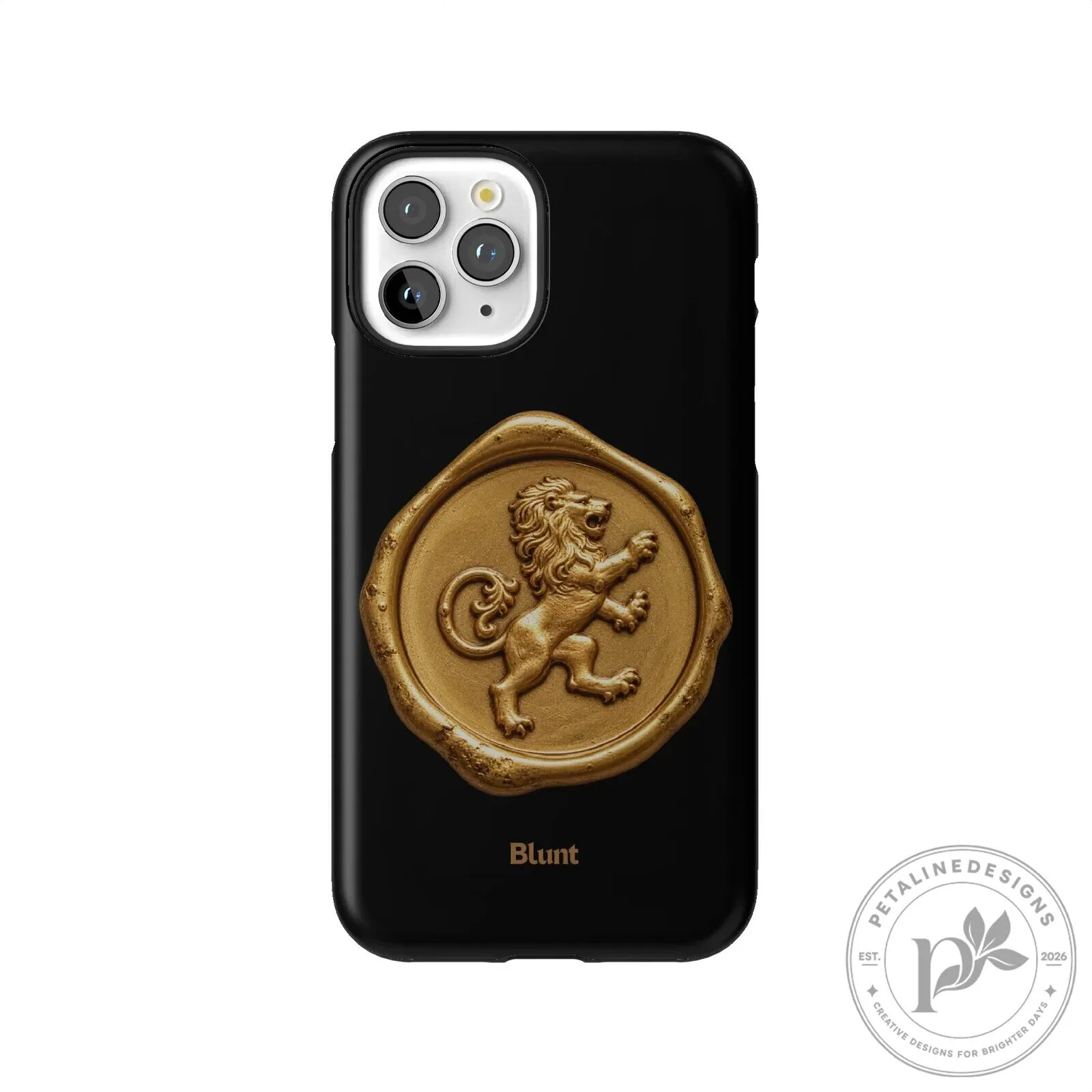 Gilded Lion Crest Black iPhone Case 62 Gilded Lion Crest Black iPhone Case