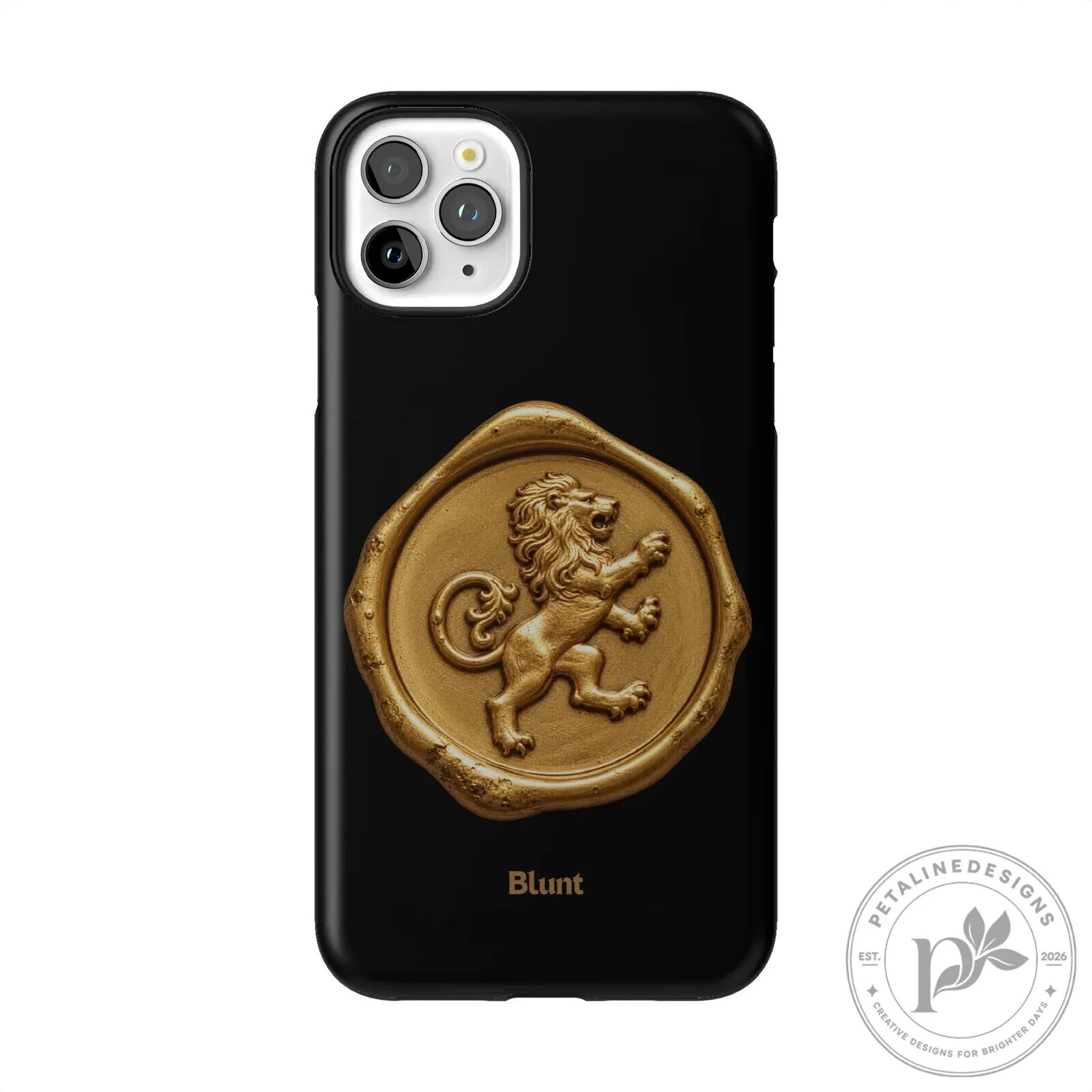 Gilded Lion Crest Black iPhone Case 63 Gilded Lion Crest Black iPhone Case