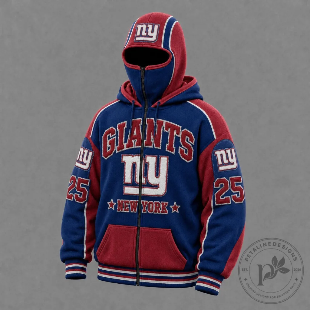 New York Giants Full Zip Balaclava Hoodie New York Giants Full Zip Balaclava Hoodie