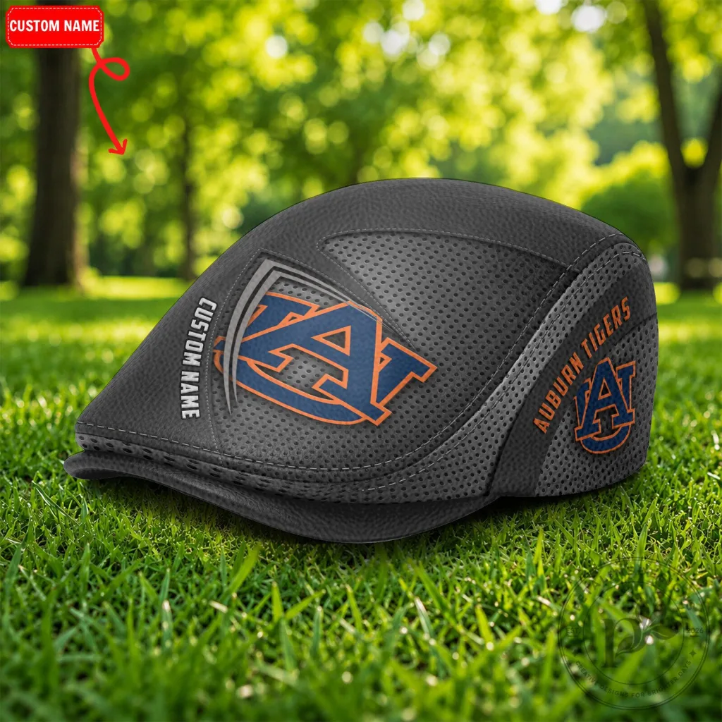 Auburn Tigers NCAA Custom Name Golf Flat Cap Hat Auburn Tigers NCAA Custom Name Golf Flat Cap Hat