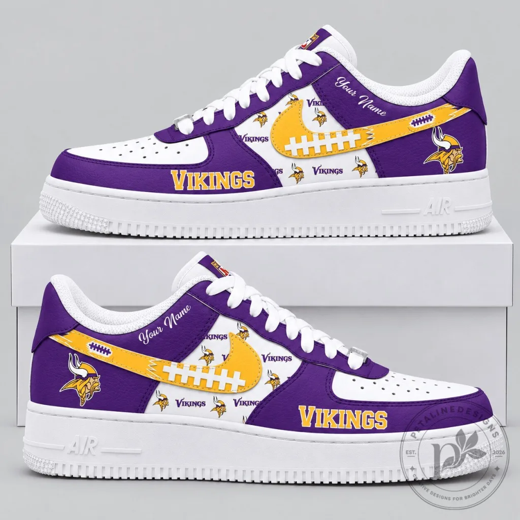 Minnesota Vikings NFL Football Team Custom Name Low Top Sneakers Minnesota Vikings NFL Football Team Custom Name Low Top Sneakers