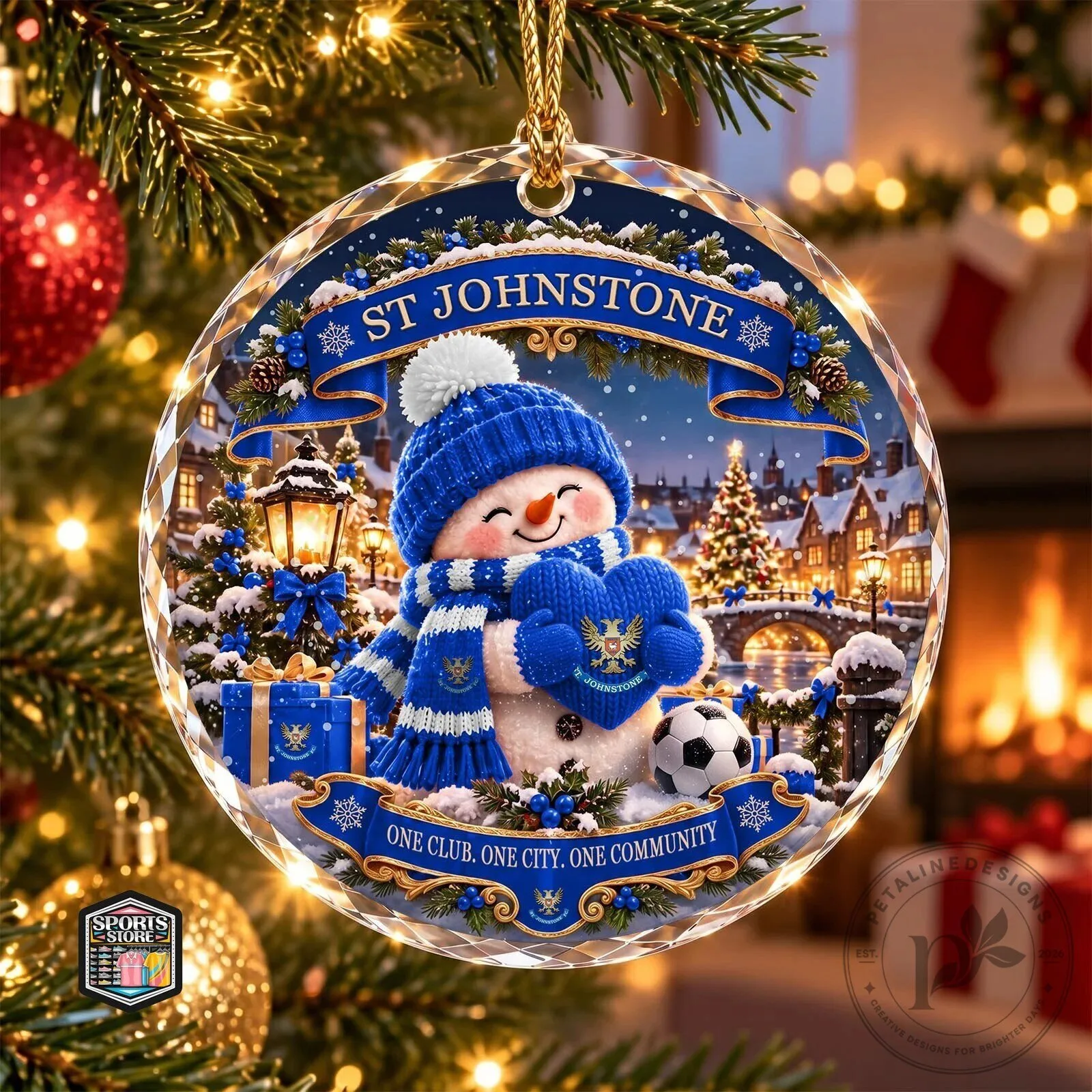 Saint Johnstone Football Club Christmas Snowman Ornament