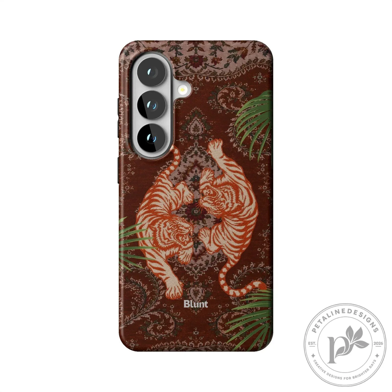 Twin Tigers Prowling on Persian Rug Pattern Samsung Phone Case 1 Twin Tigers Prowling on Persian Rug Pattern Samsung Phone Case
