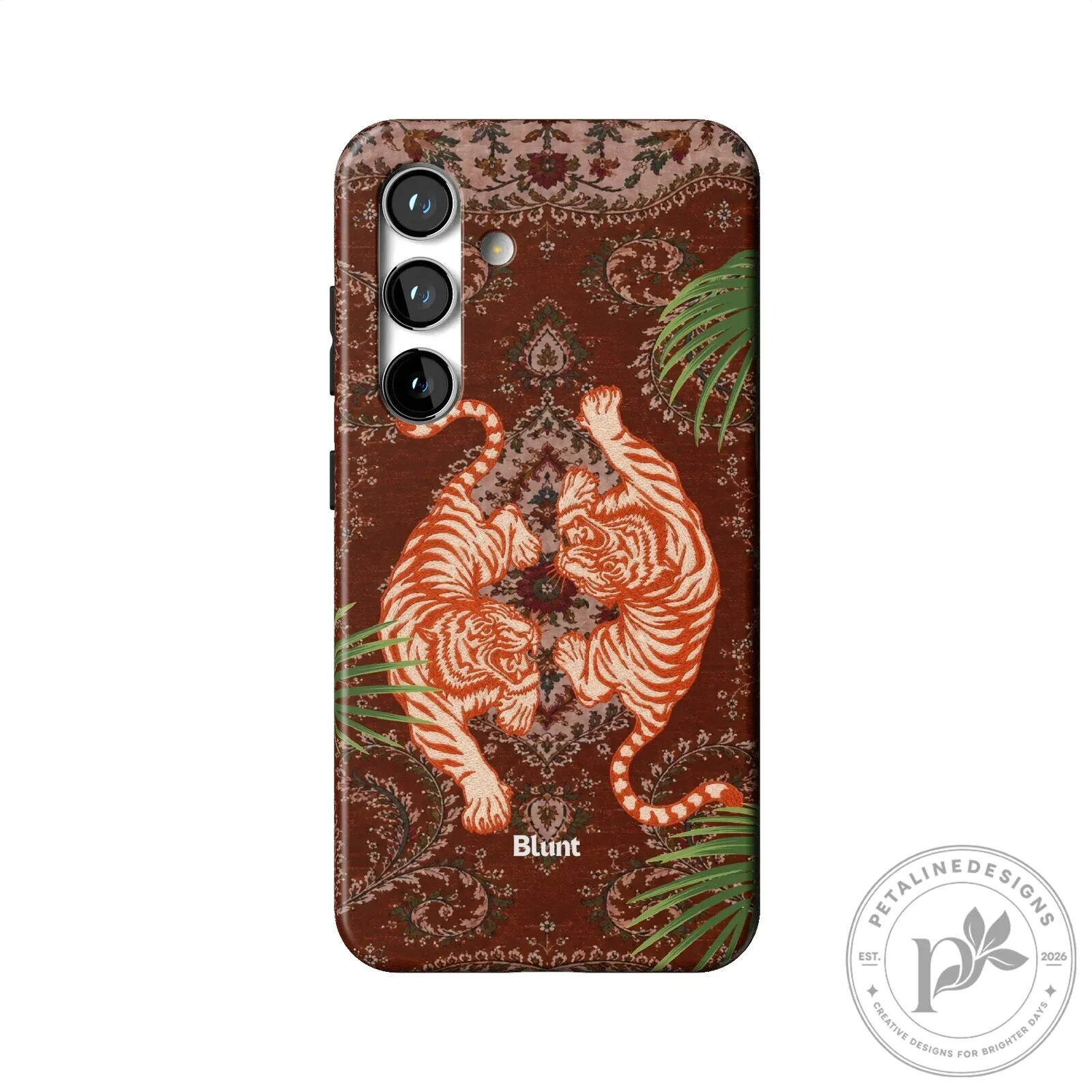 Twin Tigers Prowling on Persian Rug Pattern Samsung Phone Case 22 Twin Tigers Prowling on Persian Rug Pattern Samsung Phone Case