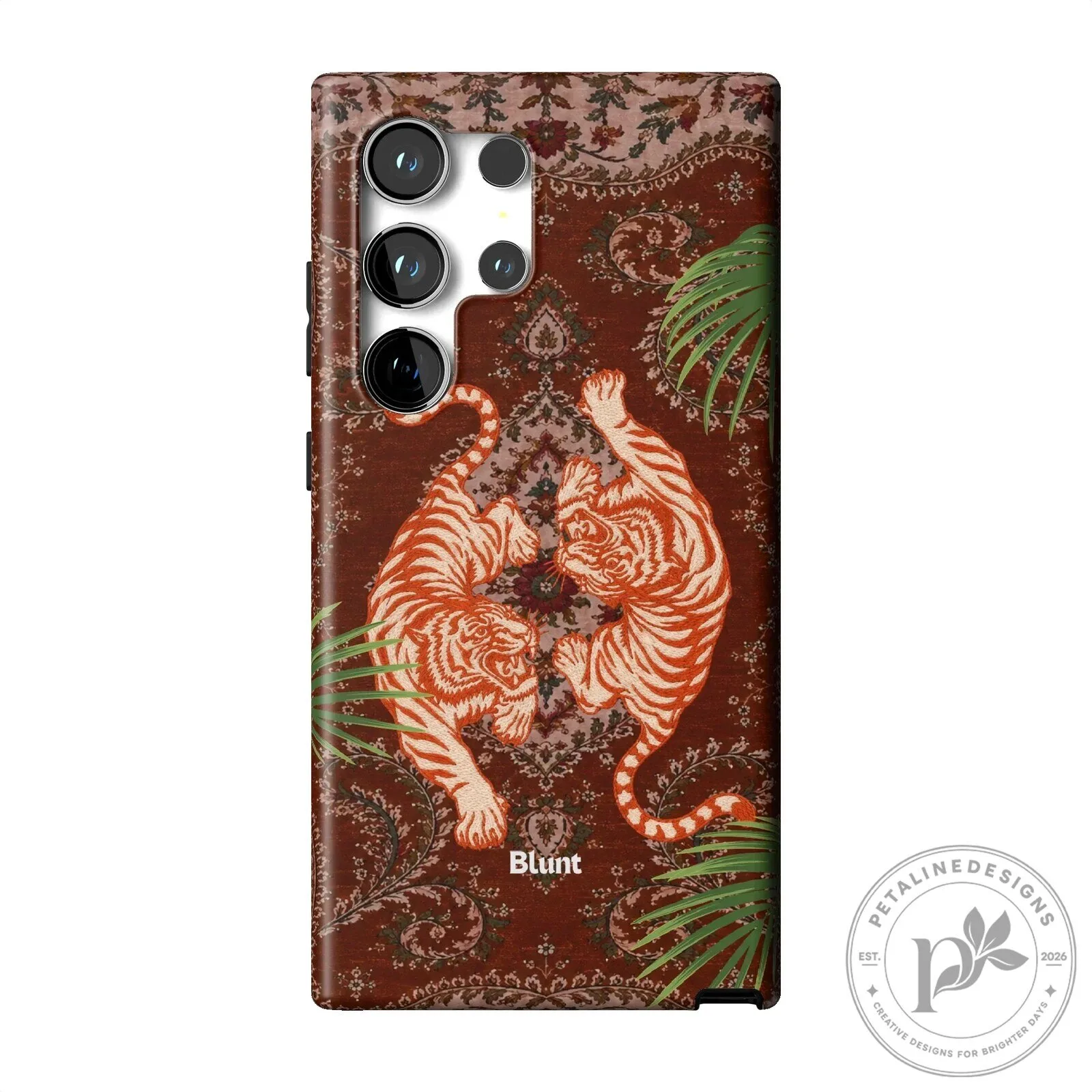 Twin Tigers Prowling on Persian Rug Pattern Samsung Phone Case 23 Twin Tigers Prowling on Persian Rug Pattern Samsung Phone Case
