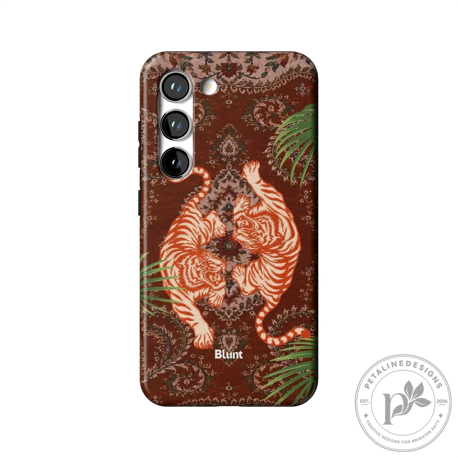 Twin Tigers Prowling on Persian Rug Pattern Samsung Phone Case 24 Twin Tigers Prowling on Persian Rug Pattern Samsung Phone Case