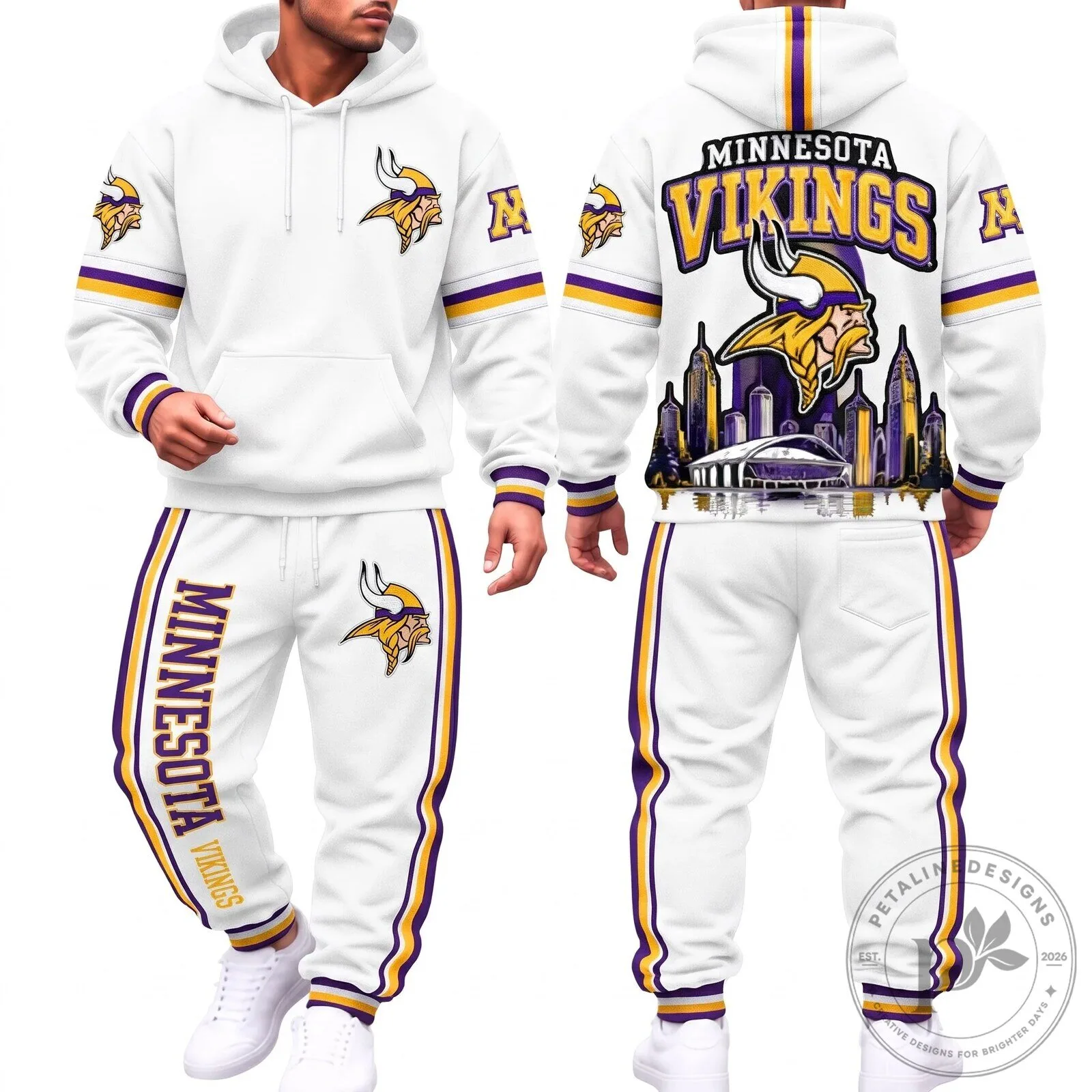 Minnesota Vikings Football Team Logo and Stadium Art Black Hoodie 12 Minnesota Vikings Football Team Logo and Stadium Art Black Hoodie