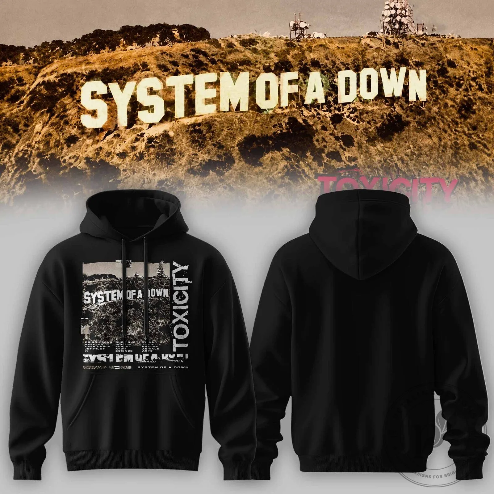 Black Hoodie Featuring System of a Down's Toxicity Album Cover Art