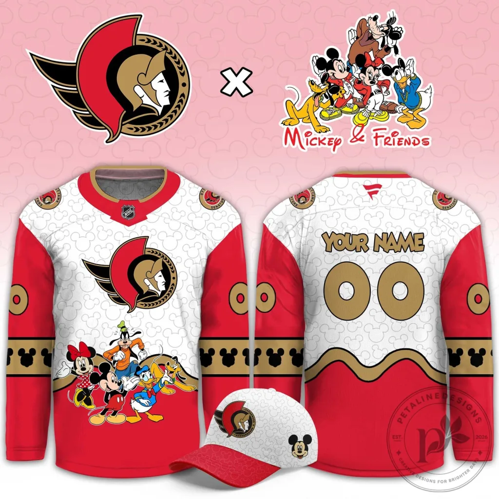 Ottawa Senators Mickey and Friends Night Custom Hockey Jersey Ottawa Senators Mickey and Friends Night Custom Hockey Jersey