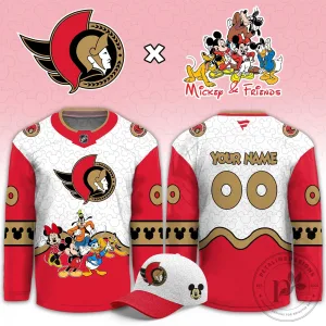 Ottawa Senators Mickey and Friends Night Custom Hockey Jersey