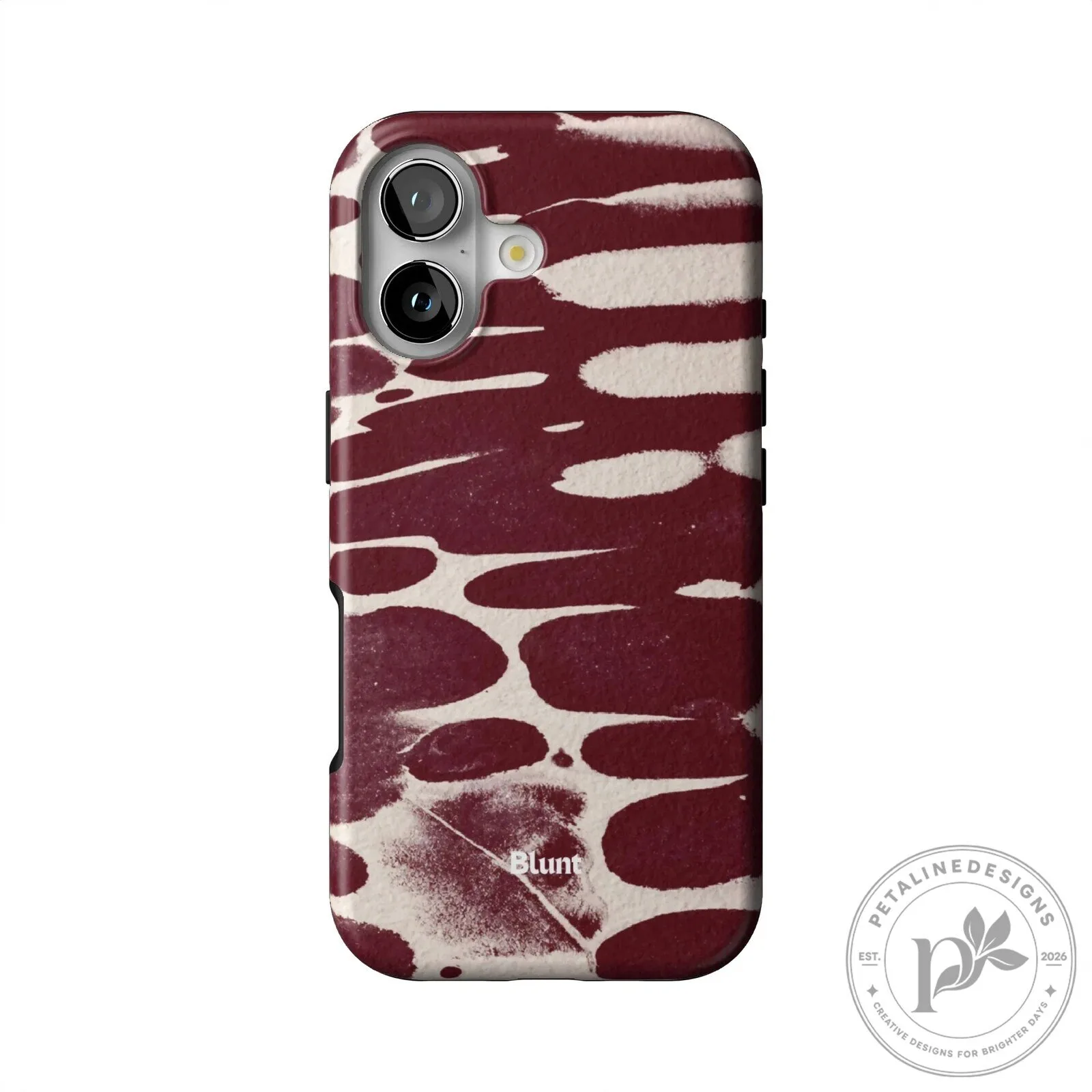 Crimson Noir Abstract Pattern iPhone Case with Blunt Logo Design 3 Crimson Noir Abstract Pattern iPhone Case with Blunt Logo Design