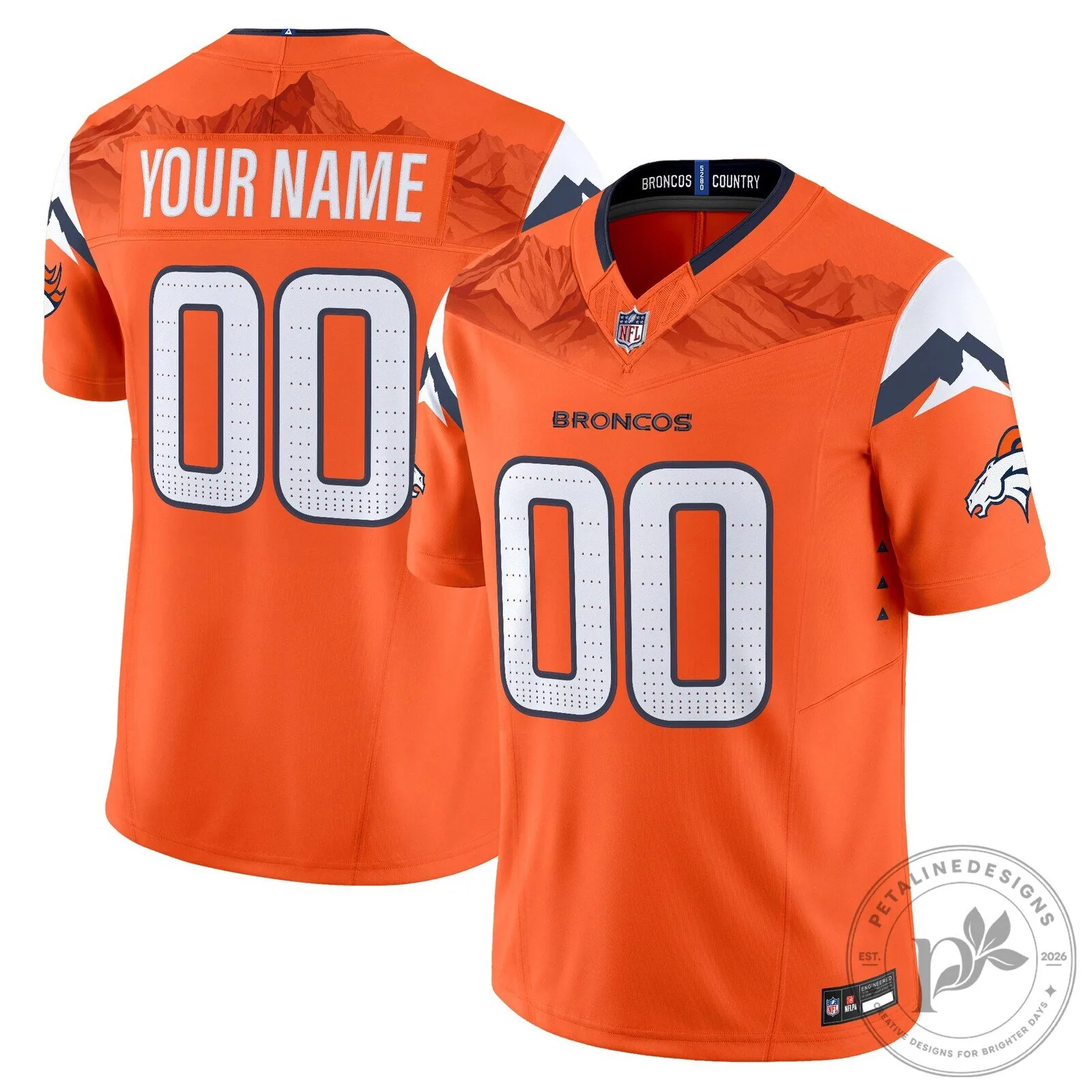 Denver Broncos Custom Orange Vapor Limited Edition Football Jersey 3 Denver Broncos Custom Orange Vapor Limited Edition Football Jersey