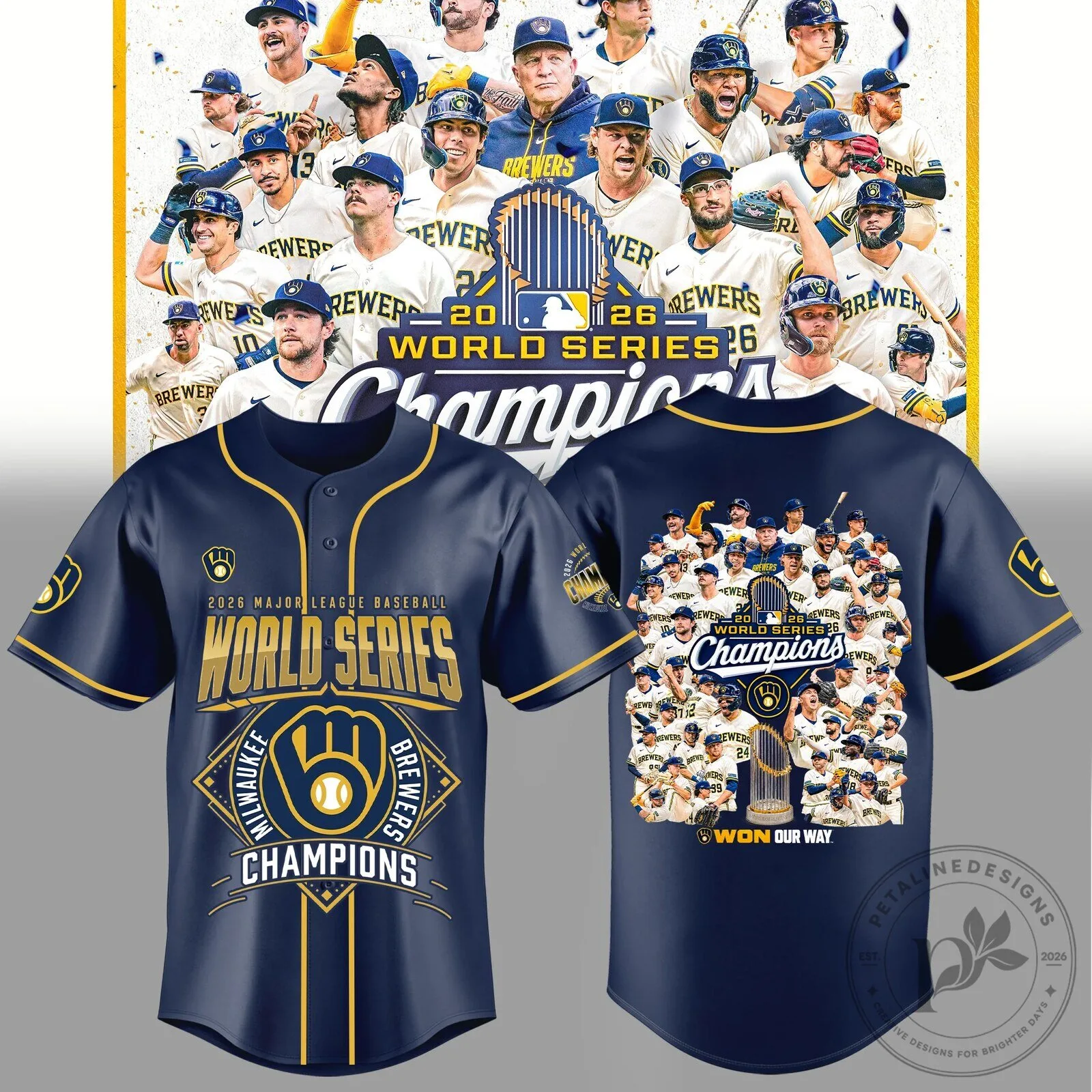 2026 Champions Baseball Jersey for Milwaukee Brewers - Celebrate the World Series Win!