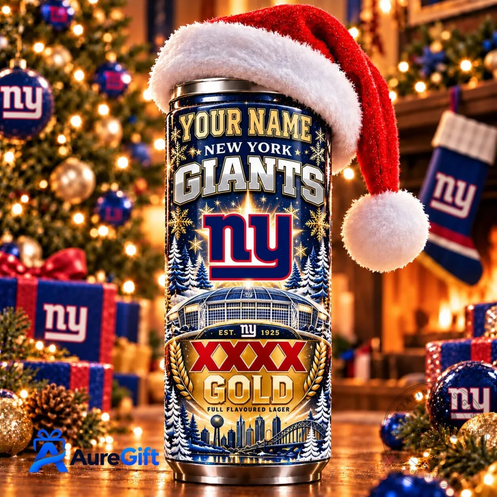 New York Giants NFL XXXX Gold Personalized Name Can Tumbler Christmas Gift New York Giants NFL XXXX Gold Personalized Name Can Tumbler Christmas Gift