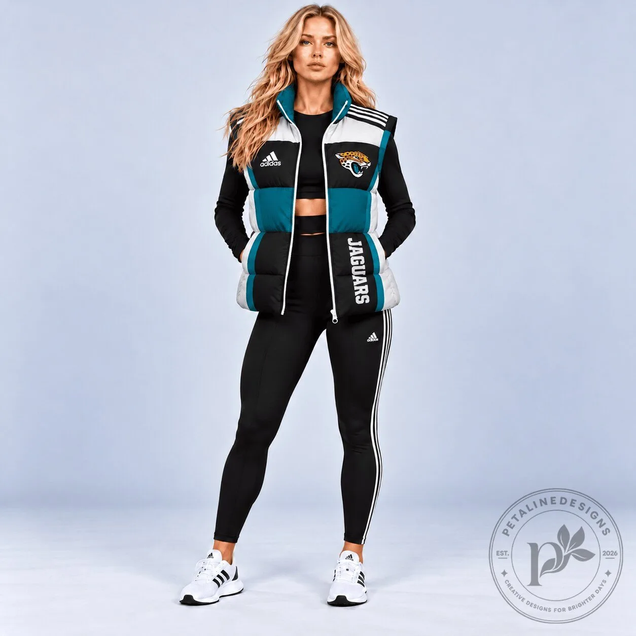 Jacksonville Jaguars NFL Vintage Colorblock Sleeveless Puffer Jacket for Women