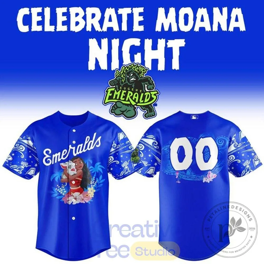 Royal Blue Baseball Jersey for Moana Night by Eugene Emeralds