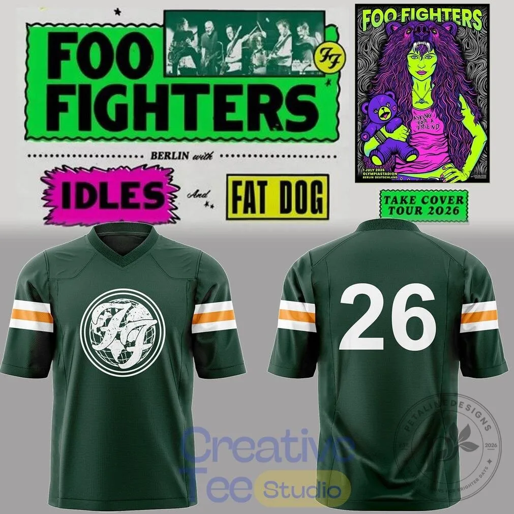 Foo Fighters Take Cover Tour 2026 Berlin Football Jersey