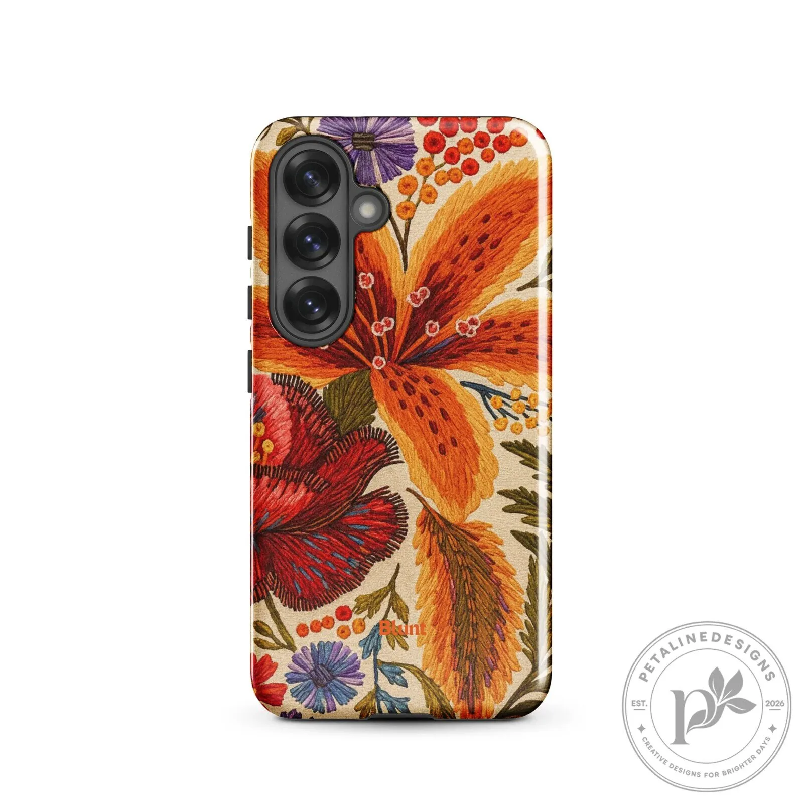Embroidered Floral Samsung Galaxy S24 Ultra Phone Case