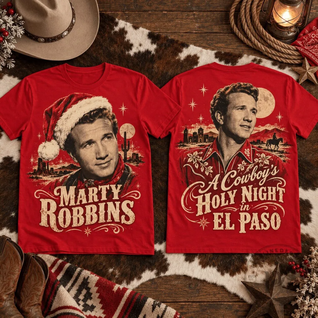 Marty Robbins A Cowboy's Holy Night In El Paso Christmas T-Shirt Marty Robbins A Cowboy's Holy Night In El Paso Christmas T-Shirt